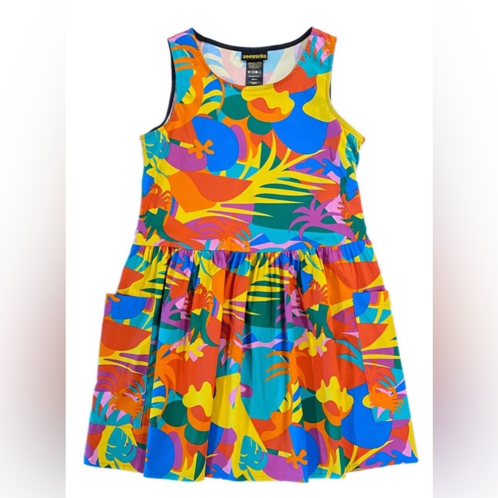 NOOWORKS Big Pocket Dress -  Tropico print Size XL